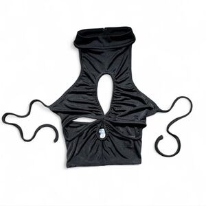 Urban Outfitters Black Cut-Out Crop Top